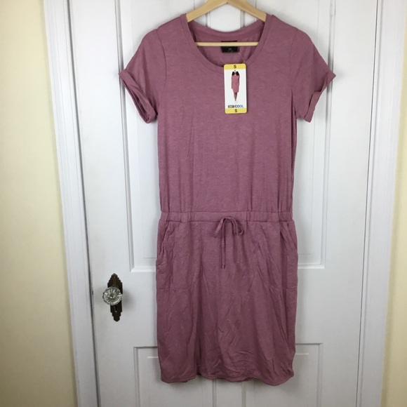 32 Degrees Cool Pink Round Neck Elastic Waist Dress - Picture 6 of 7